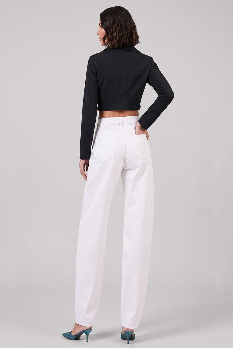 ALAIA RTW Cropped Biker Jacket | Black