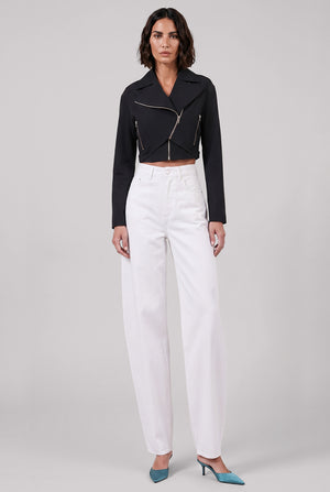 Cropped Biker Jacket | Black