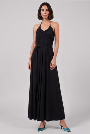 ALAIA RTW Scoop Neck Cross Dress | Black