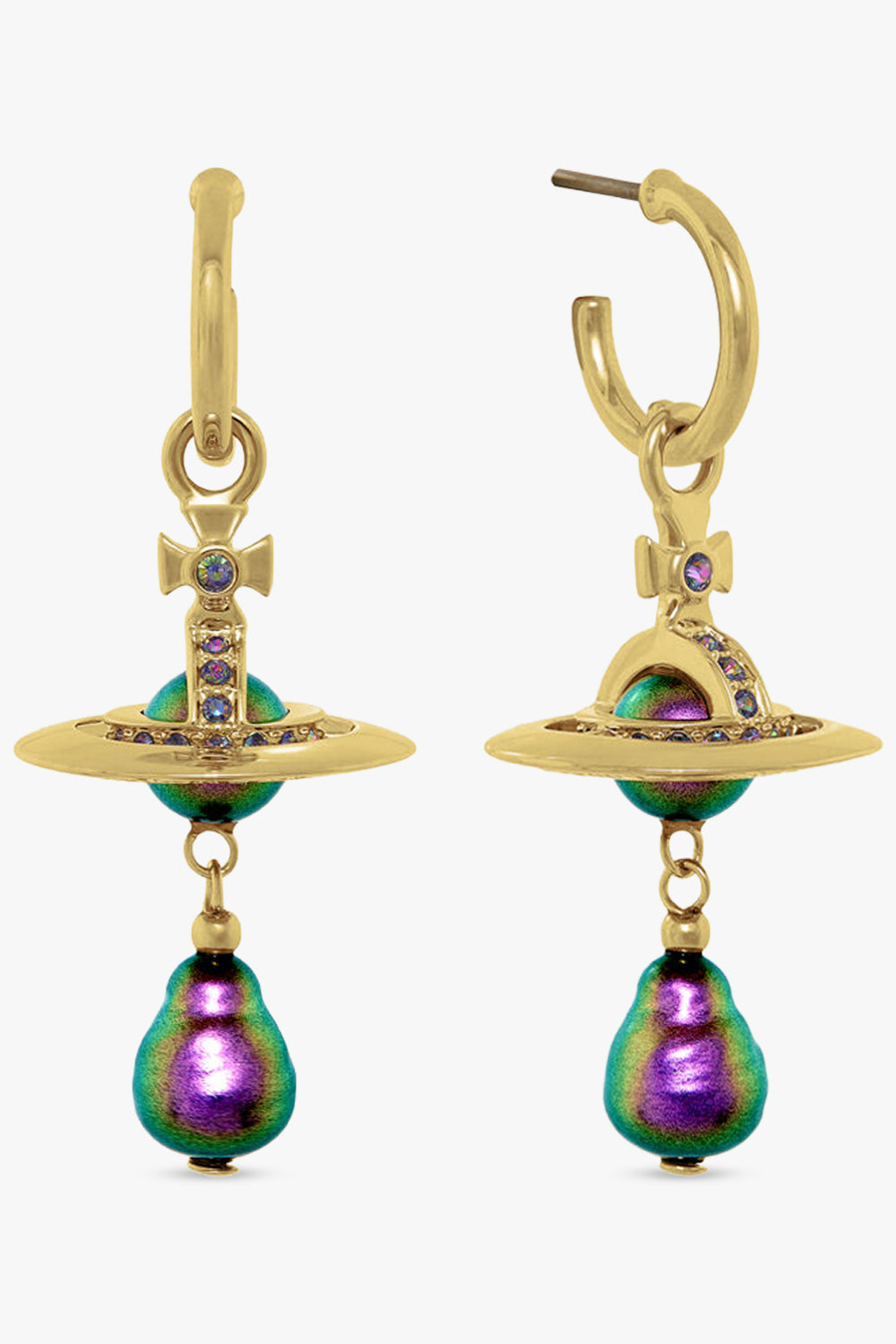 VIVIENNE WESTWOOD JEWELLERY PURPLE / Purple/Gold Aleksa Earrings | Purple/Gold