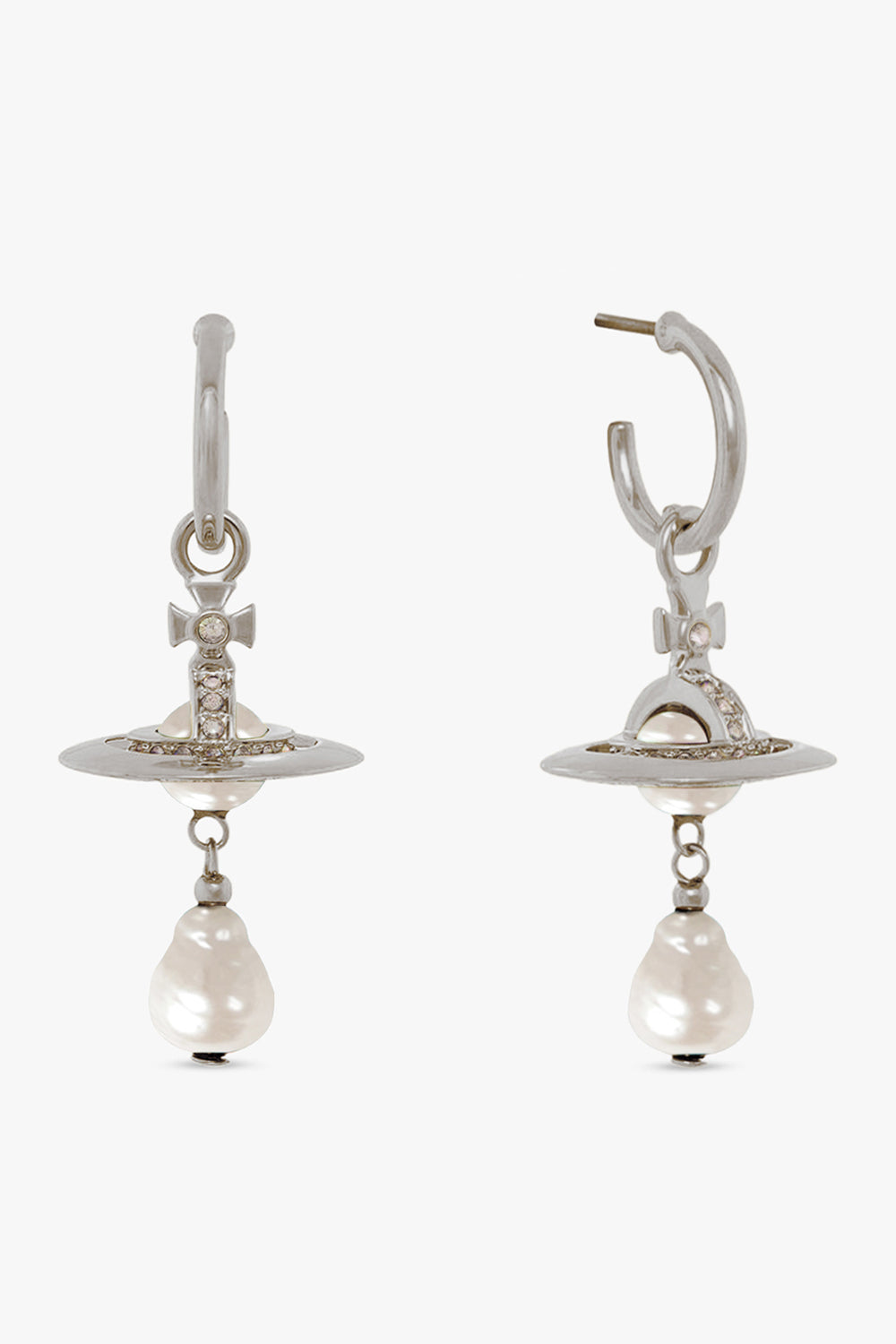 VIVIENNE WESTWOOD JEWELLERY SILVER / White/Silver Aleksa Earrings | White/Silver