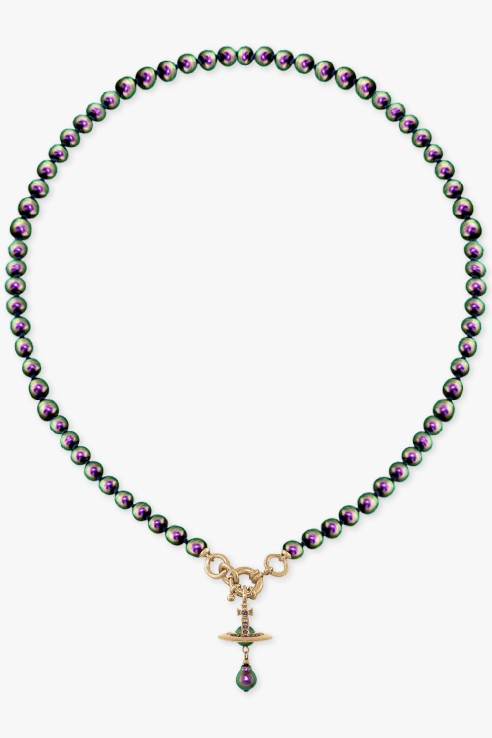VIVIENNE WESTWOOD JEWELLERY PURPLE / Purple/Gold Aleksa Pearl Necklace | Purple/Gold
