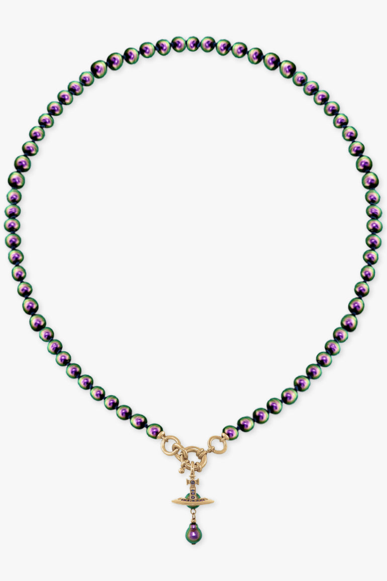 VIVIENNE WESTWOOD JEWELLERY PURPLE / Purple/Gold Aleksa Pearl Necklace | Purple/Gold