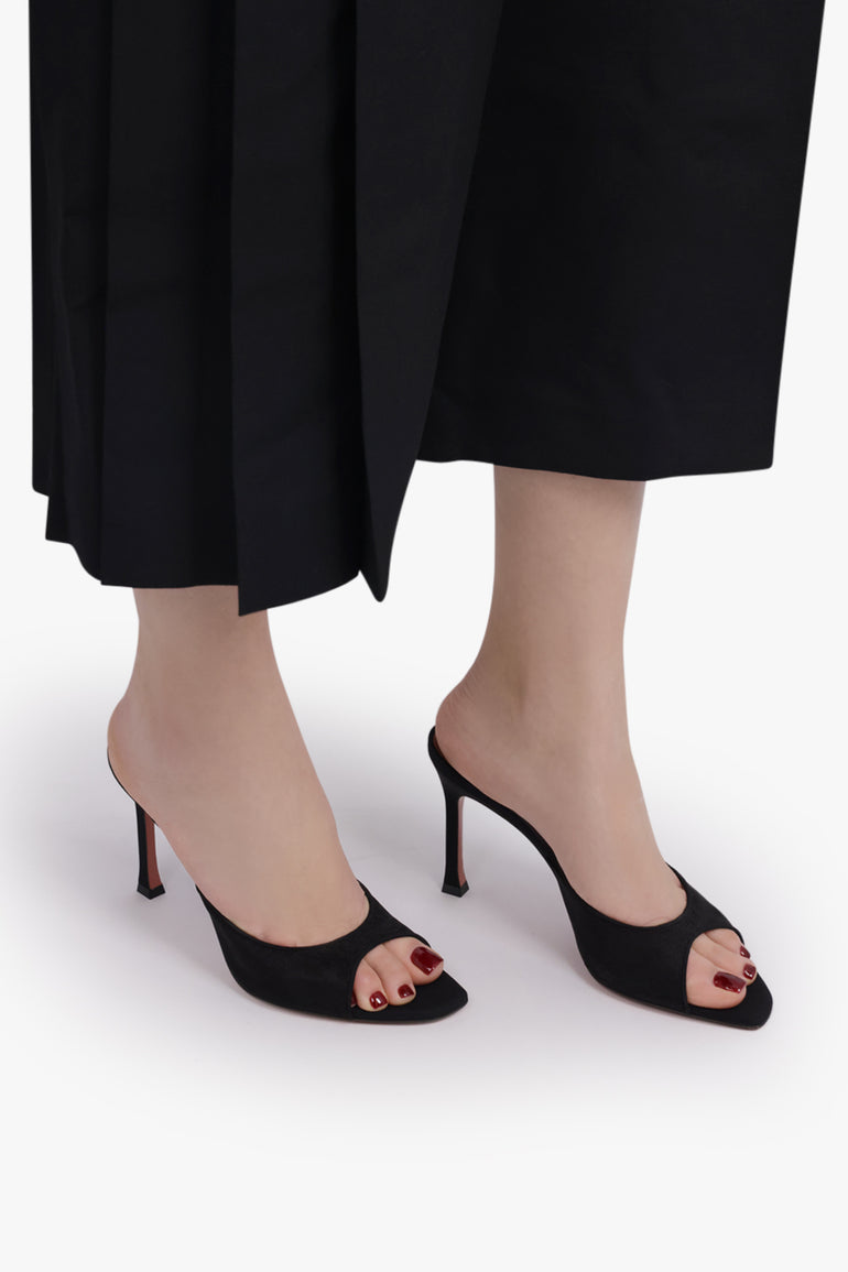 AMINA MUADDI SHOES Alexa 95mm Mesh Slipper Heel | Black