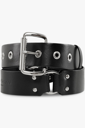 VIVIENNE WESTWOOD ACCESSORIES BLACK / Black/Silver Bondage Belt | Black/Silver
