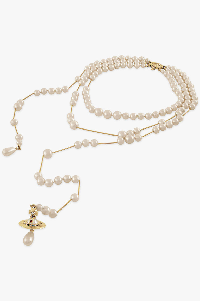VIVIENNE WESTWOOD JEWELLERY GOLD / White/Gold Broken Pearl Necklace | White/Gold