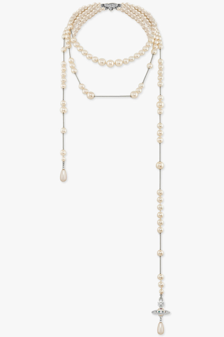 VIVIENNE WESTWOOD JEWELLERY SILVER / White/Silver Broken Pearl Necklace | White/Silver