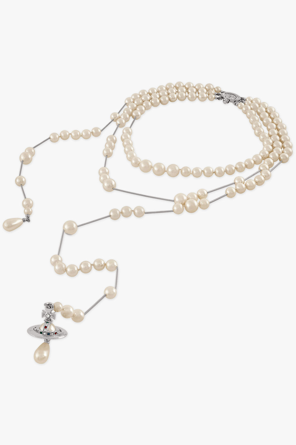 VIVIENNE WESTWOOD JEWELLERY SILVER / White/Silver Broken Pearl Necklace | White/Silver