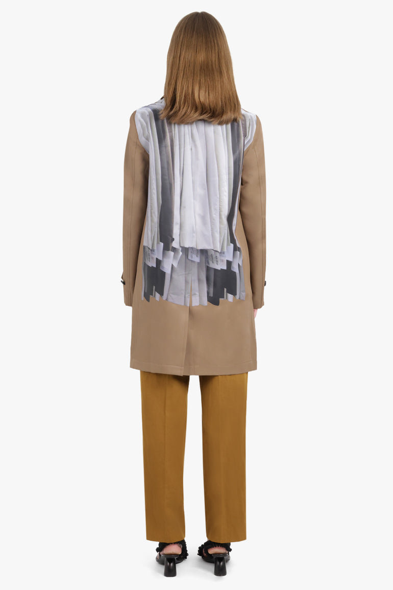 COMME DES GARCONS HOMME PLUS RTW Hanging Clothes Print Coat | Light Brown/Grey