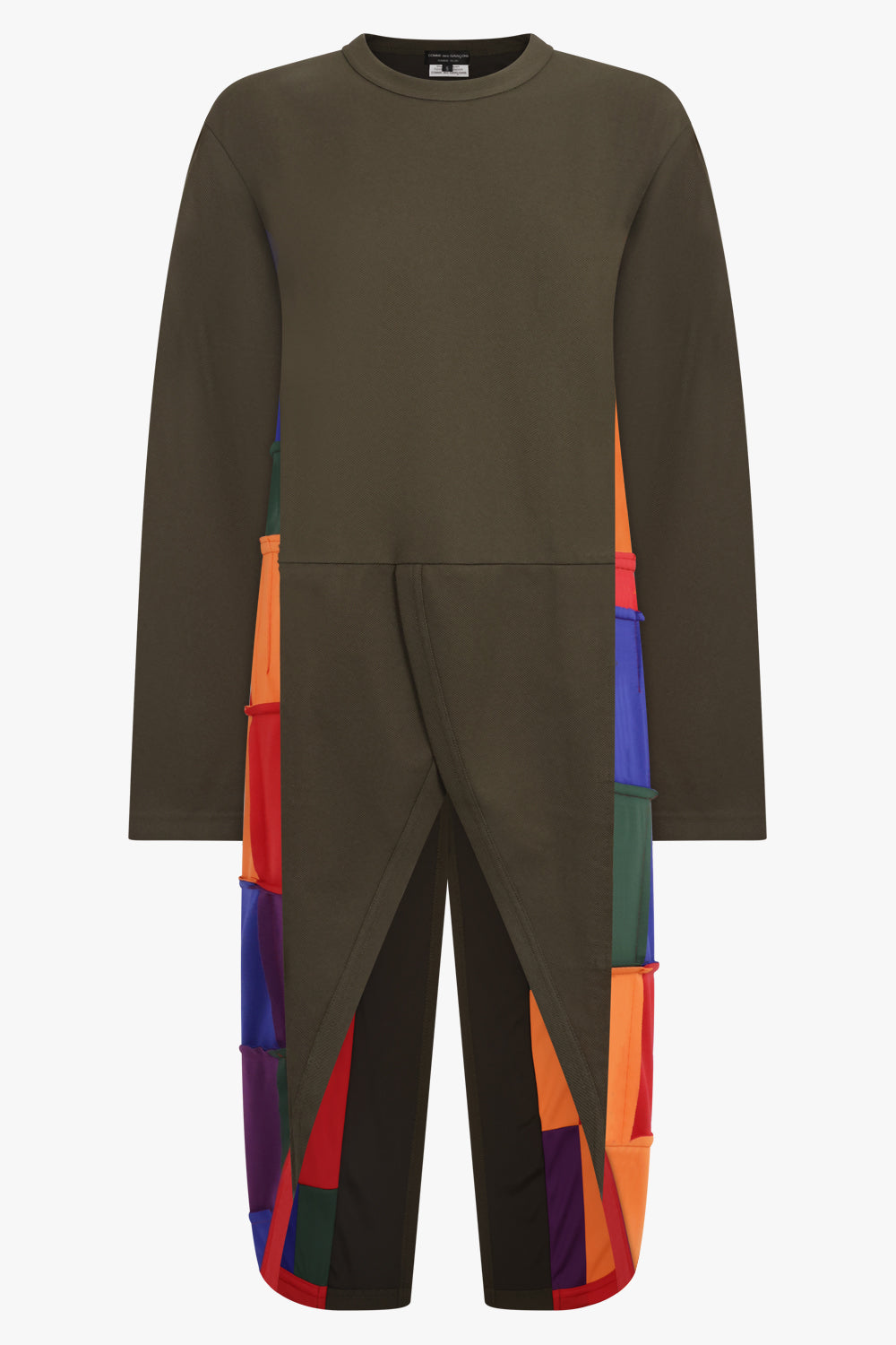 COMME DES GARCONS HOMME PLUS RTW L/S Crossover Tails Panel T-Shirt | Khaki/Multi