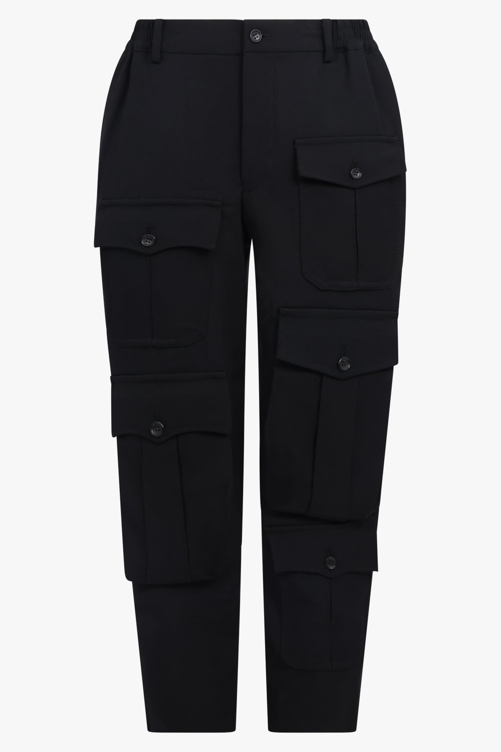 Zip Pocket Detail Cargo Cuffed Pant | Black – Parlour X