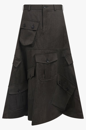 COMME DES GARCONS HOMME PLUS RTW Pocket Panel Midi Skirt | Grey