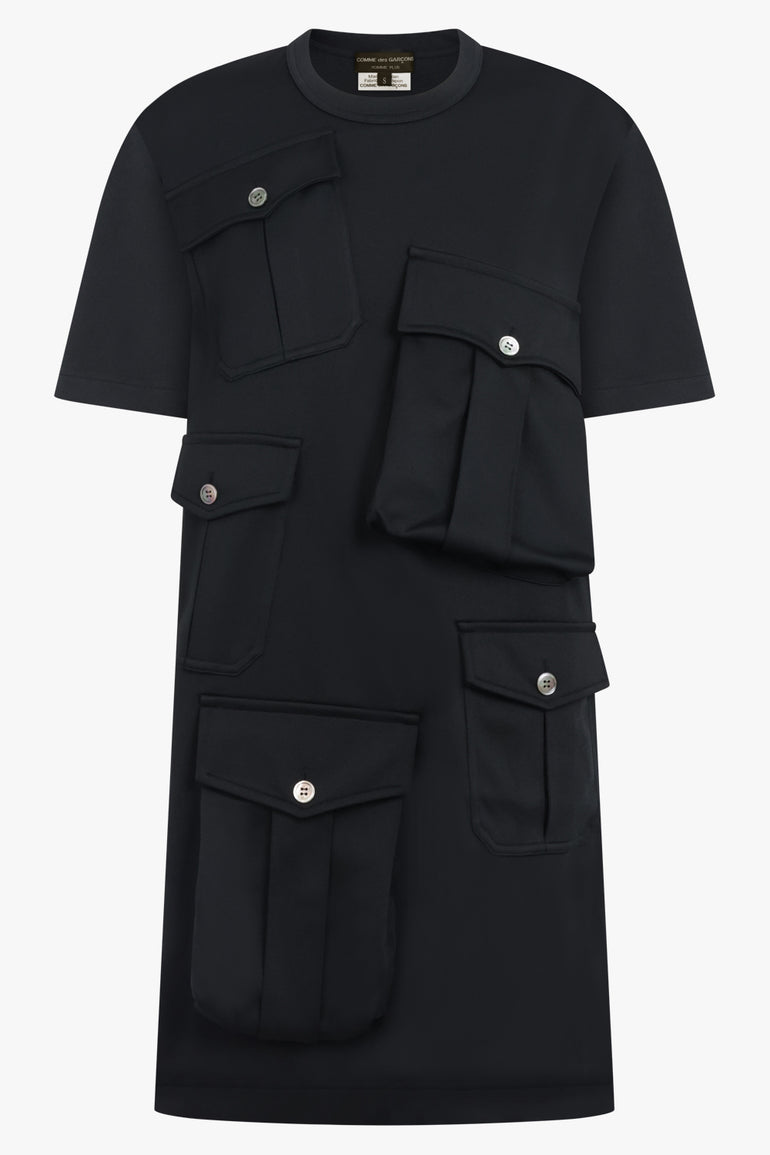 black t shirt dress with pockets Pinkblush Black Pocket Front Maternity Midi T-Shirt Dress Small
