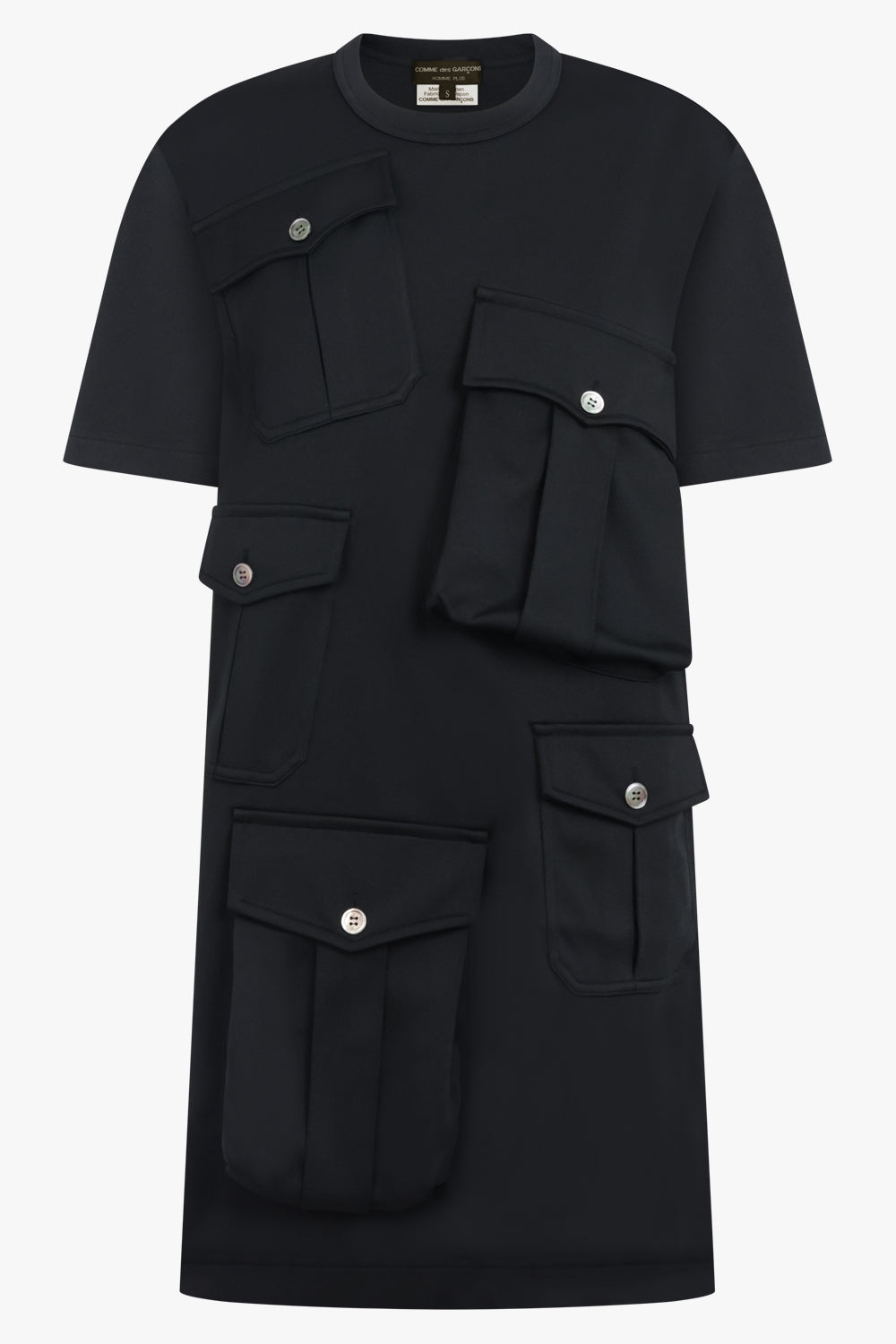 COMME DES GARCONS HOMME PLUS RTW S/S Pocket Detail Mini T-Shirt Dress | Black