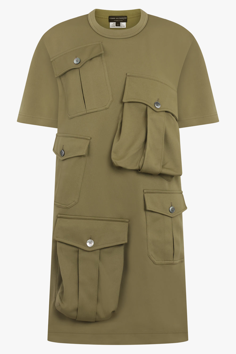 COMME DES GARCONS HOMME PLUS RTW S/S Pocket Detail Mini T-Shirt Dress | Khaki