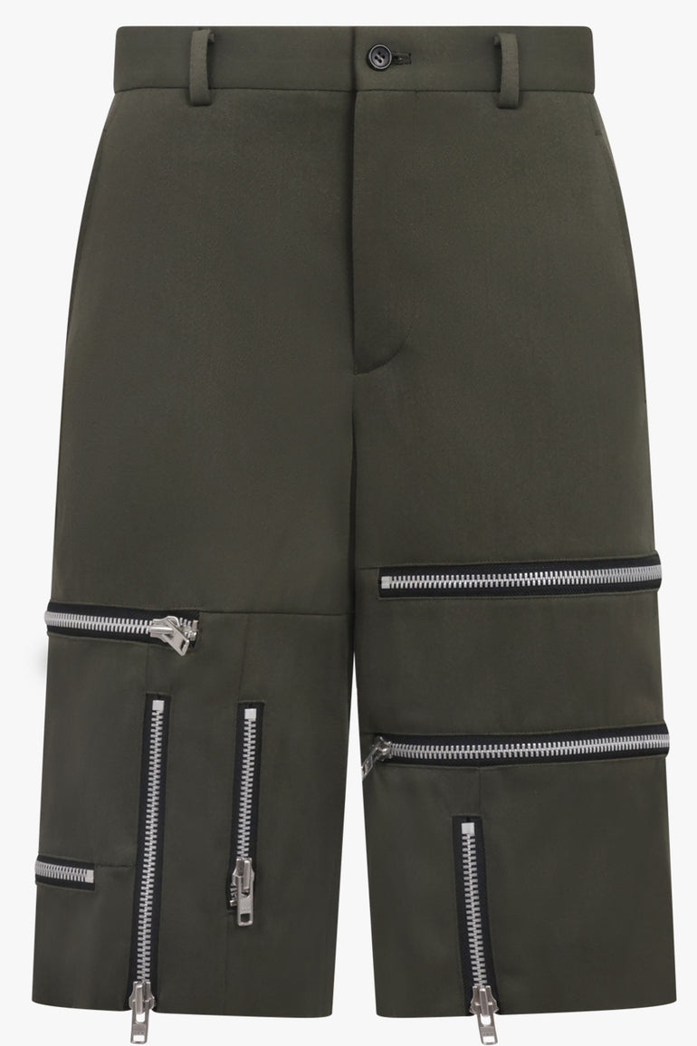 COMME DES GARCONS HOMME PLUS RTW Zip Detail Shorts | Khaki