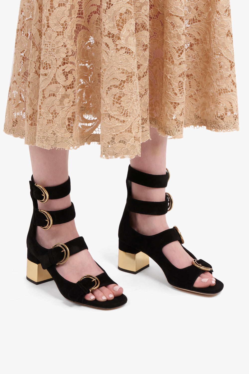 CHLOE SHOES Alize 60mm Suede Sandal | Black