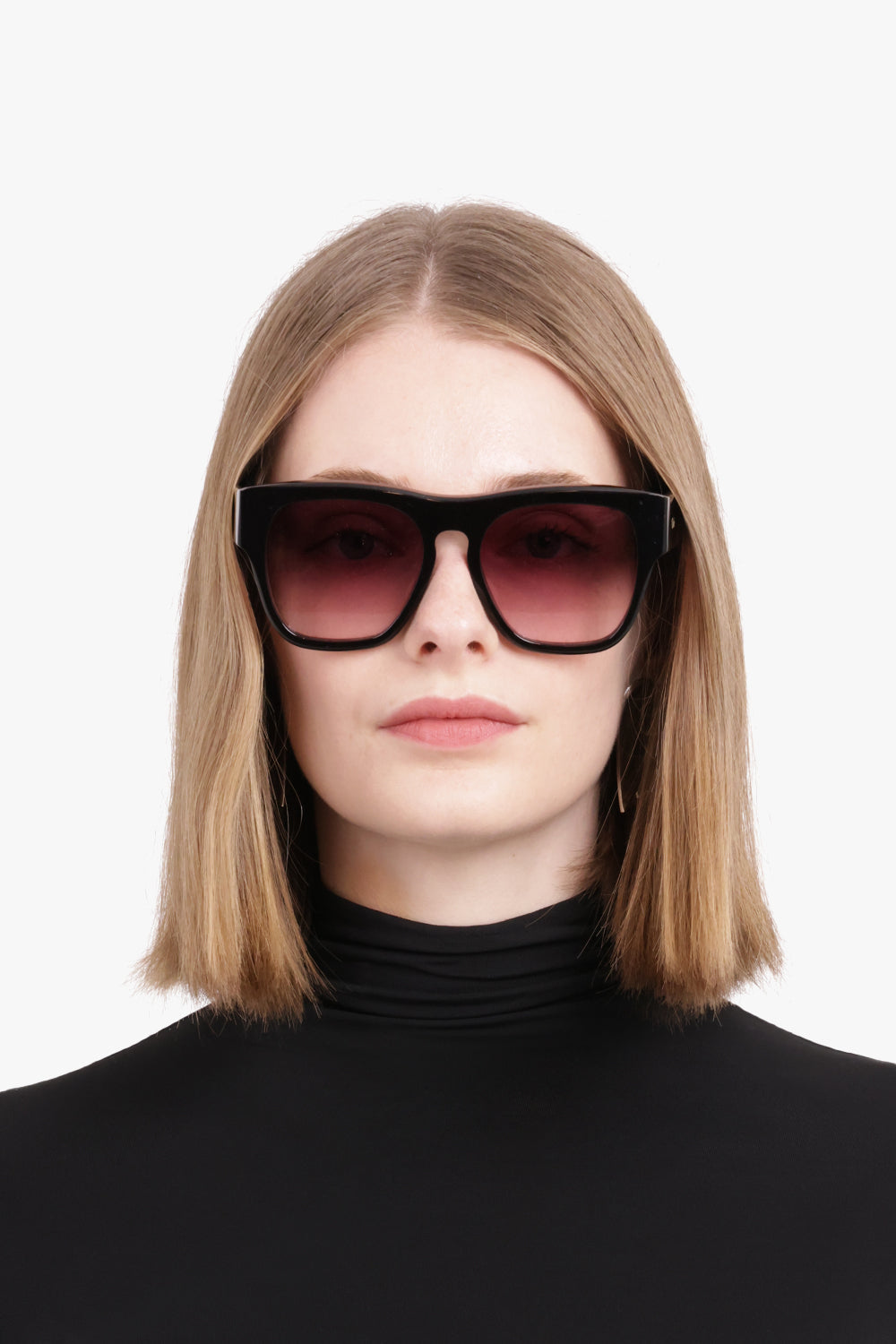CHLOE ACCESSORIES BLACK CH02805 57 Rectangle Squared Sunglasses | Black