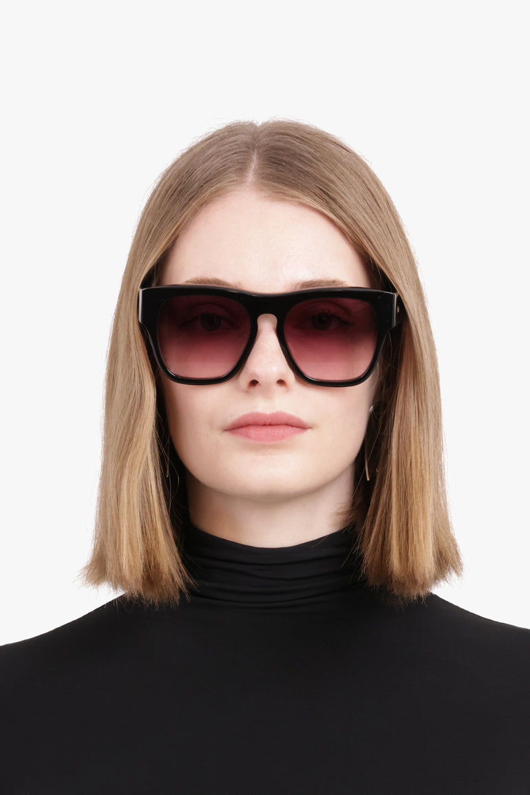 CHLOE ACCESSORIES BLACK CH02805 57 Rectangle Squared Sunglasses | Black