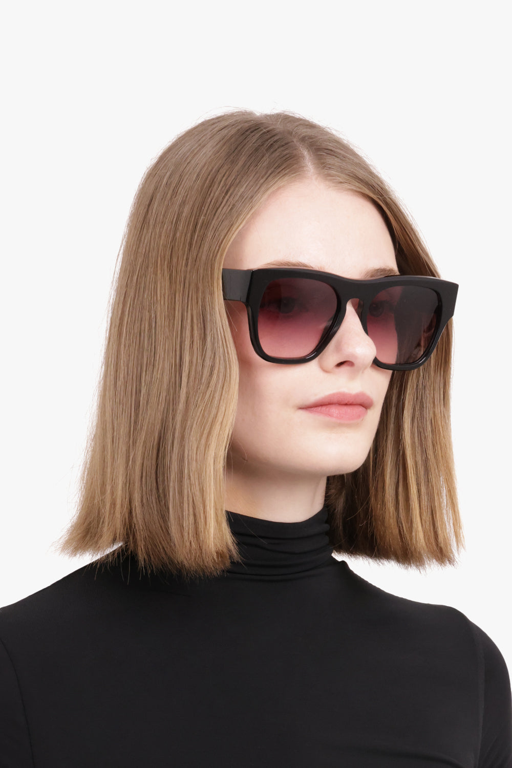 CHLOE ACCESSORIES BLACK CH02805 57 Rectangle Squared Sunglasses | Black