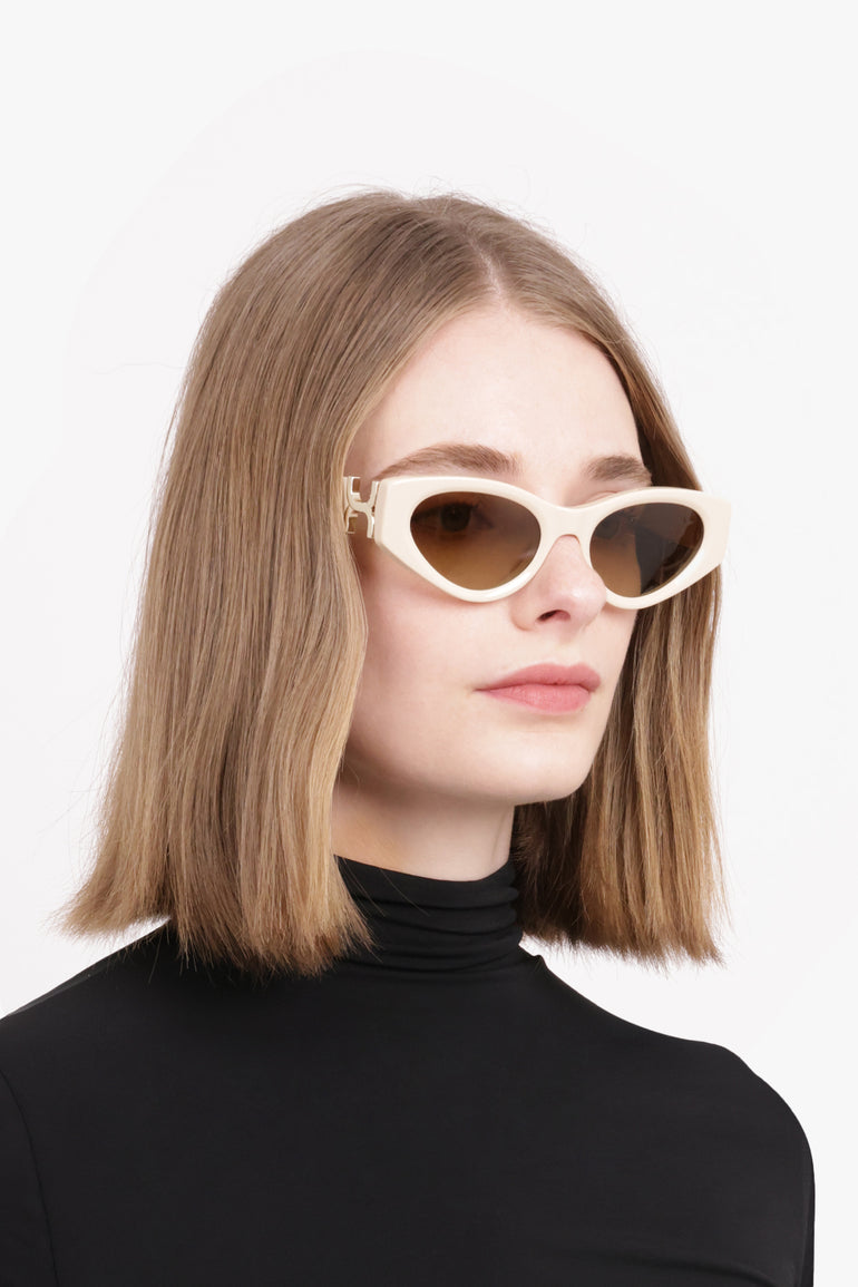 CHLOE ACCESSORIES NEUTRAL CHO2595 Cat Eye Sunglasses | Cream