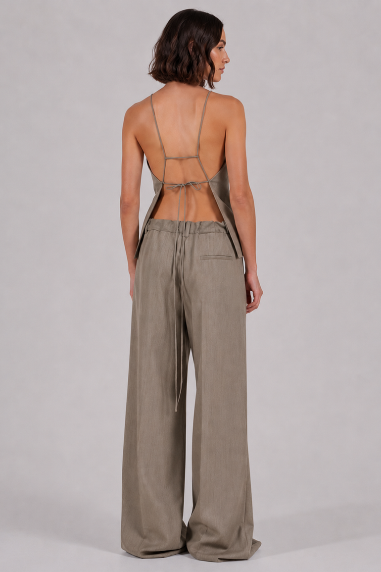 CALVIN KLEIN RTW Erin Tailored Halter Top | Honey Melange