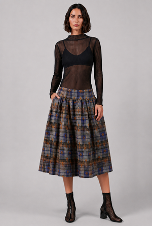 Kenza Handpleated Midi Skirt | Helge