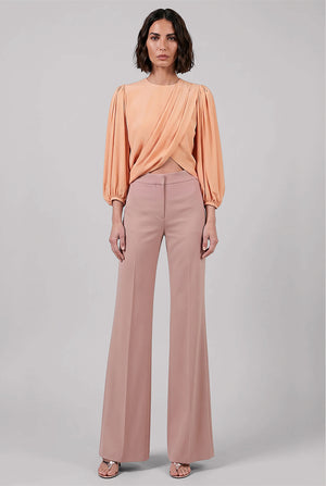 Drape Crossover L/S Blouse | Blushy Pink