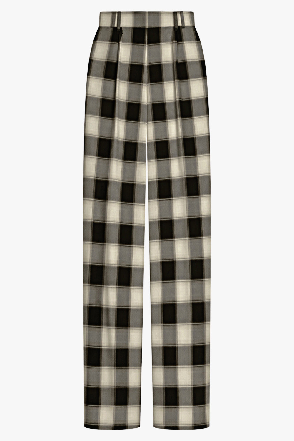 PHOEBE PHILO RTW Low Rise Drop Oversized Check Tailored Trouser | Black/Cream
