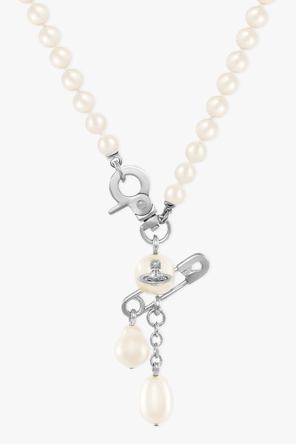 VIVIENNE WESTWOOD JEWELLERY SILVER / White/Silver Claude Small Pearl Necklace | White/Silver