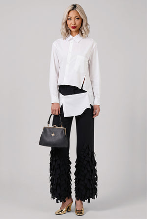 Asymmetric Deconstruct L/S Shirt | White