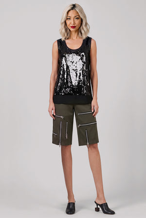 Zip Detail Shorts | Khaki