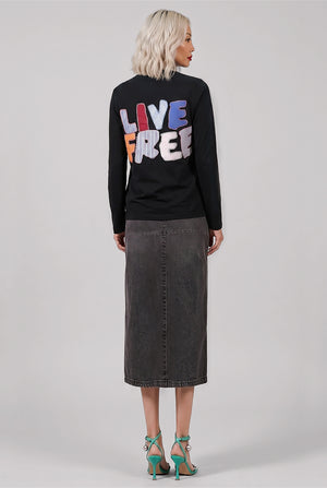 Live Free' L/S T-Shirt | Black