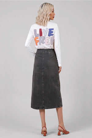 COMME DES GARCONS SHIRT RTW Live Free' L/S T-Shirt | White