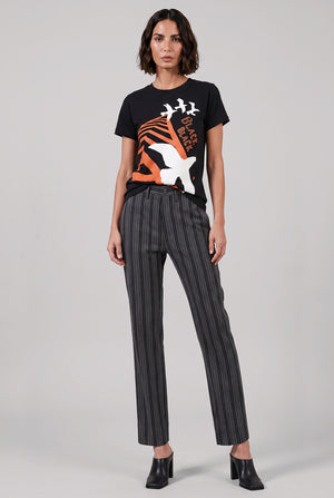 X Filip Pagowski S/S Bird Print T-Shirt | Black/White/Orange