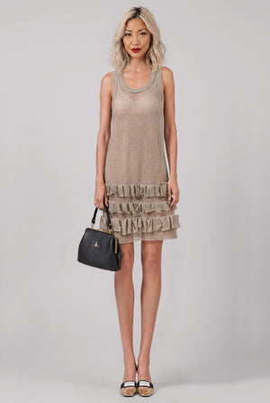 Mesh Singlet Dress | Khaki