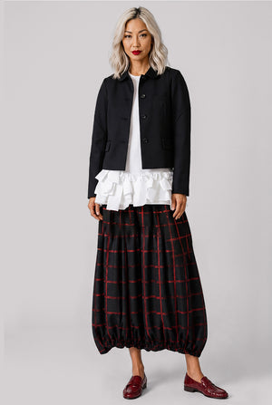 Check Drop Crotch Pant | Black/Red