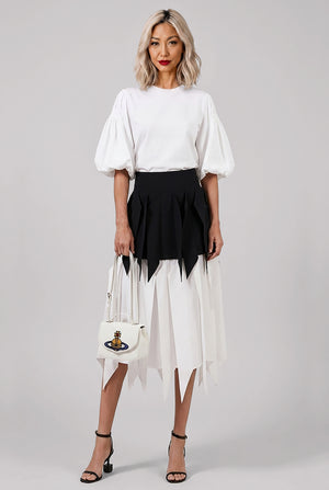 Exaggerated Puff 3/4 Sleeve T-Shirt | White