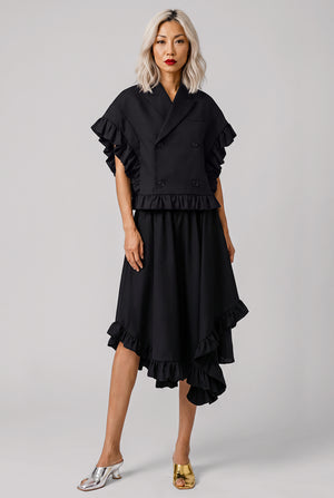 Ruffle Trim Skirt | Black