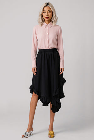 Ruffle Trim Skirt | Black