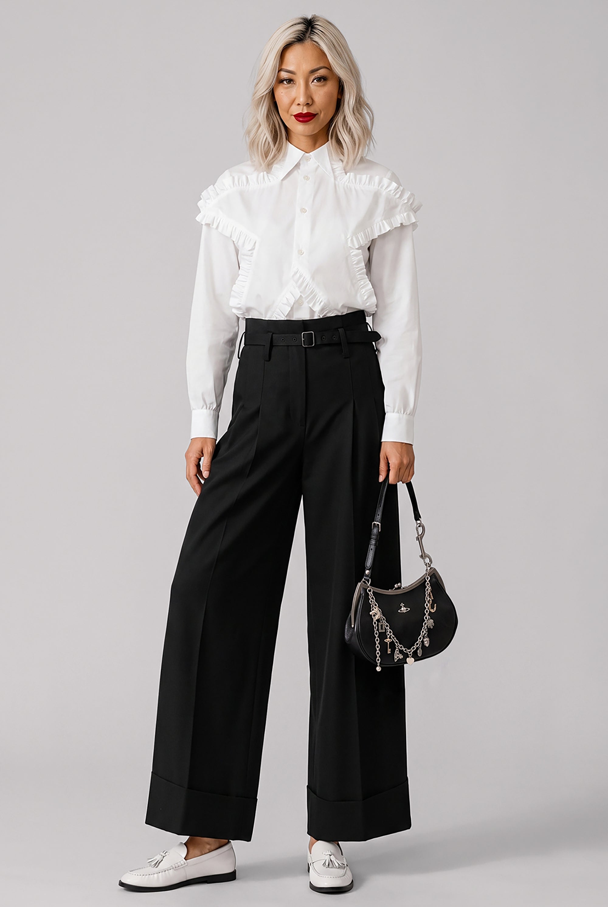 noir kei ninomiya コムデギャルソン 丸襟長袖シャツホワイト新品 NOIR KEI NINOMIYA STAR RUFFLE SHIRT WHITE NEW SEASON PARLOUR X