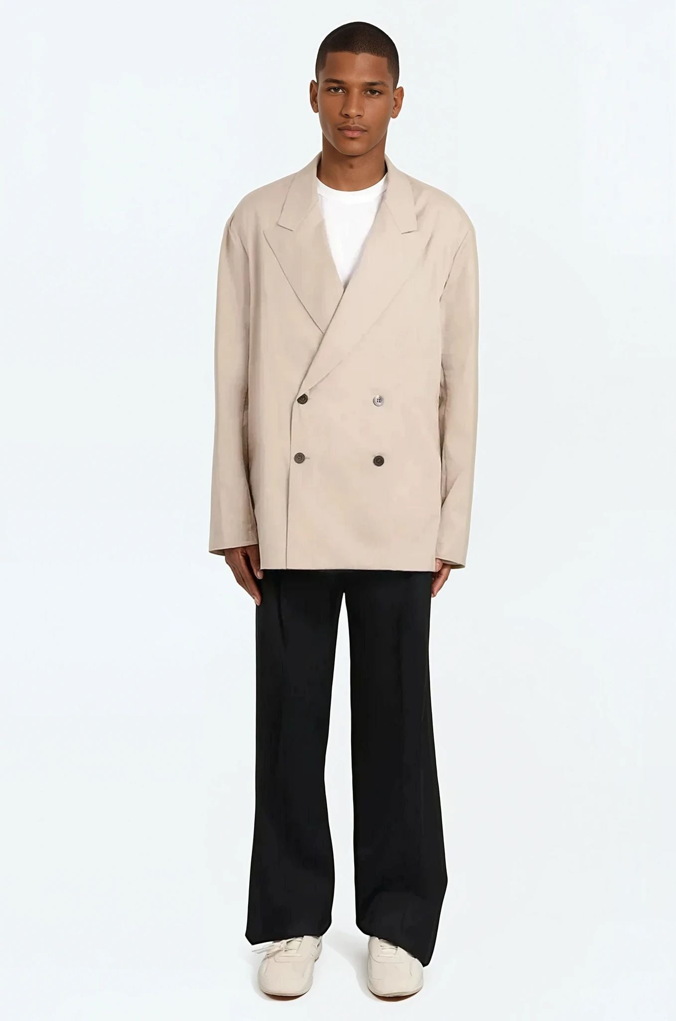 DRIES VAN NOTEN RTW Double Breasted Relaxed Style Jacket | Sand