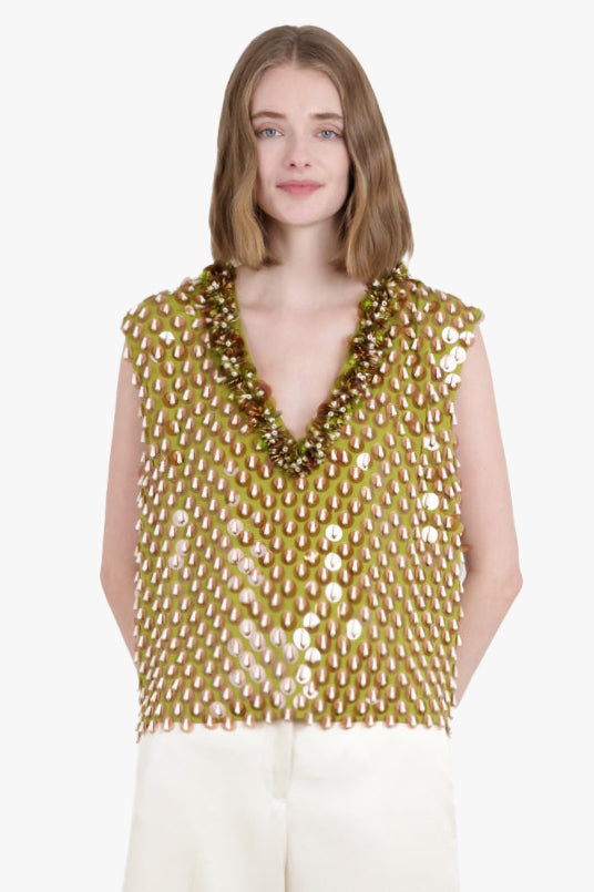 DRIES VAN NOTEN_SEQUIN TEXTURED SLEEVELESS VEST – Parlour X