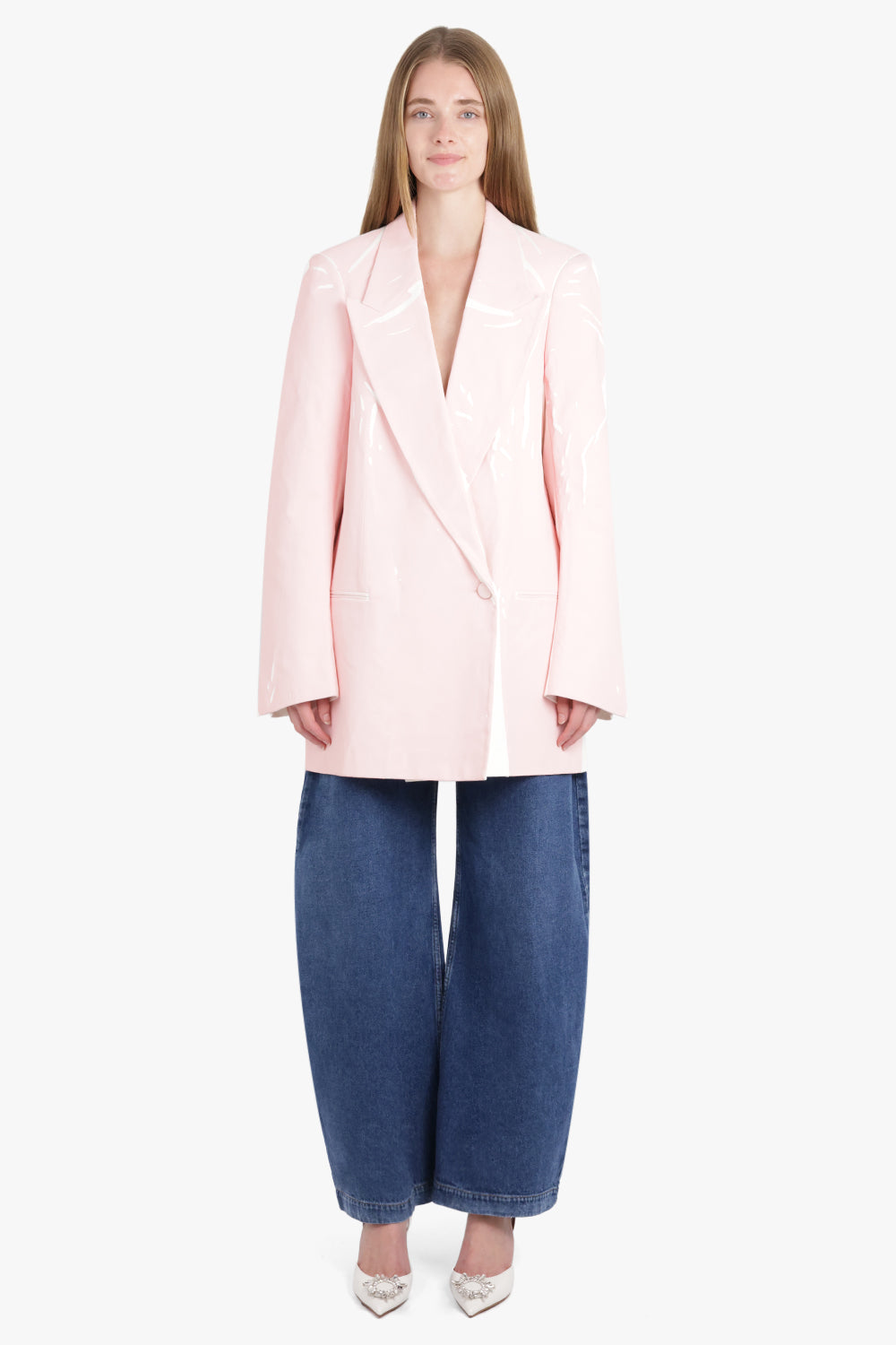 DRIES VAN NOTEN RTW Blink Single Breasted Trim Detail Blazer | White