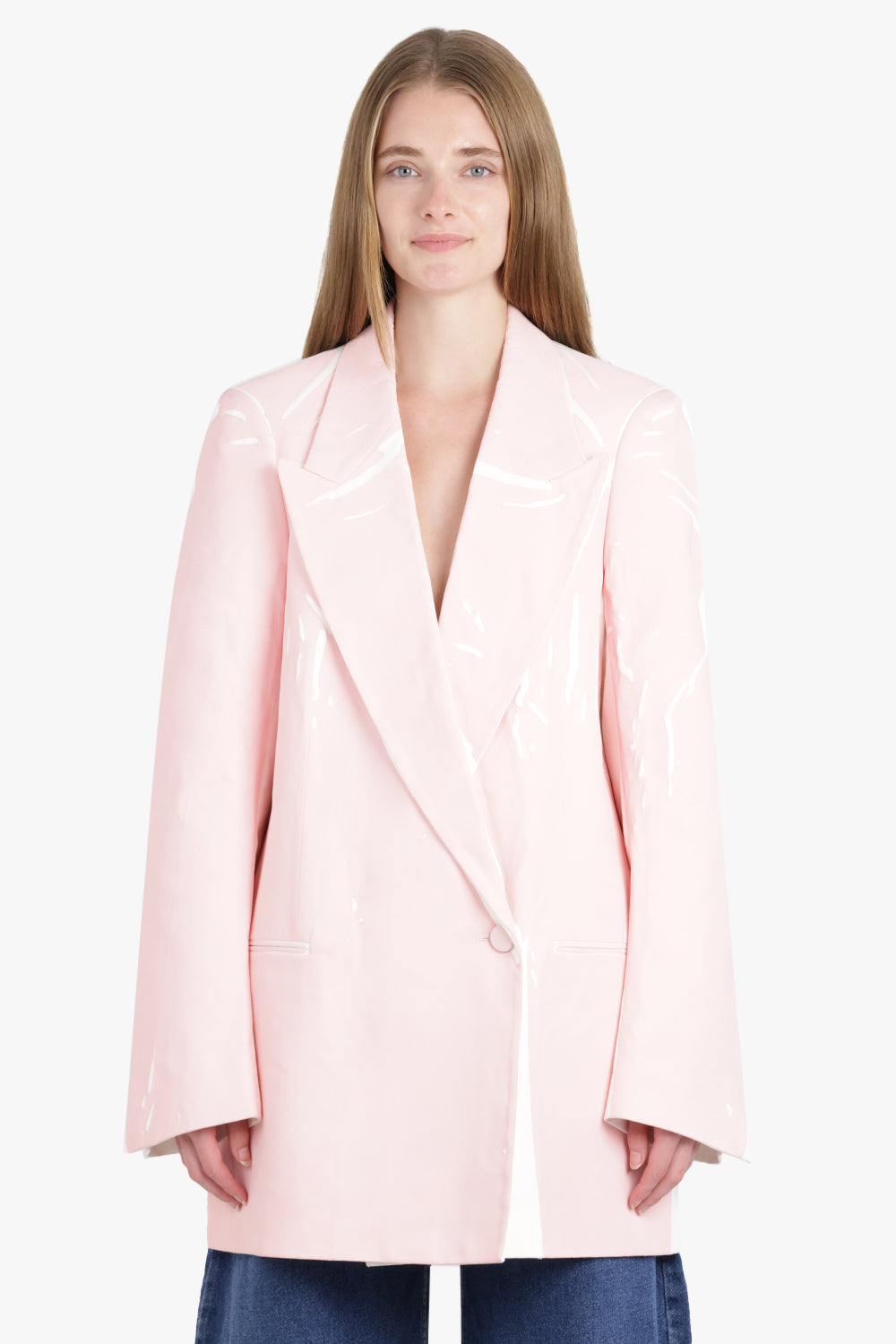 DRIES VAN NOTEN RTW Blink Single Breasted Trim Detail Blazer | White