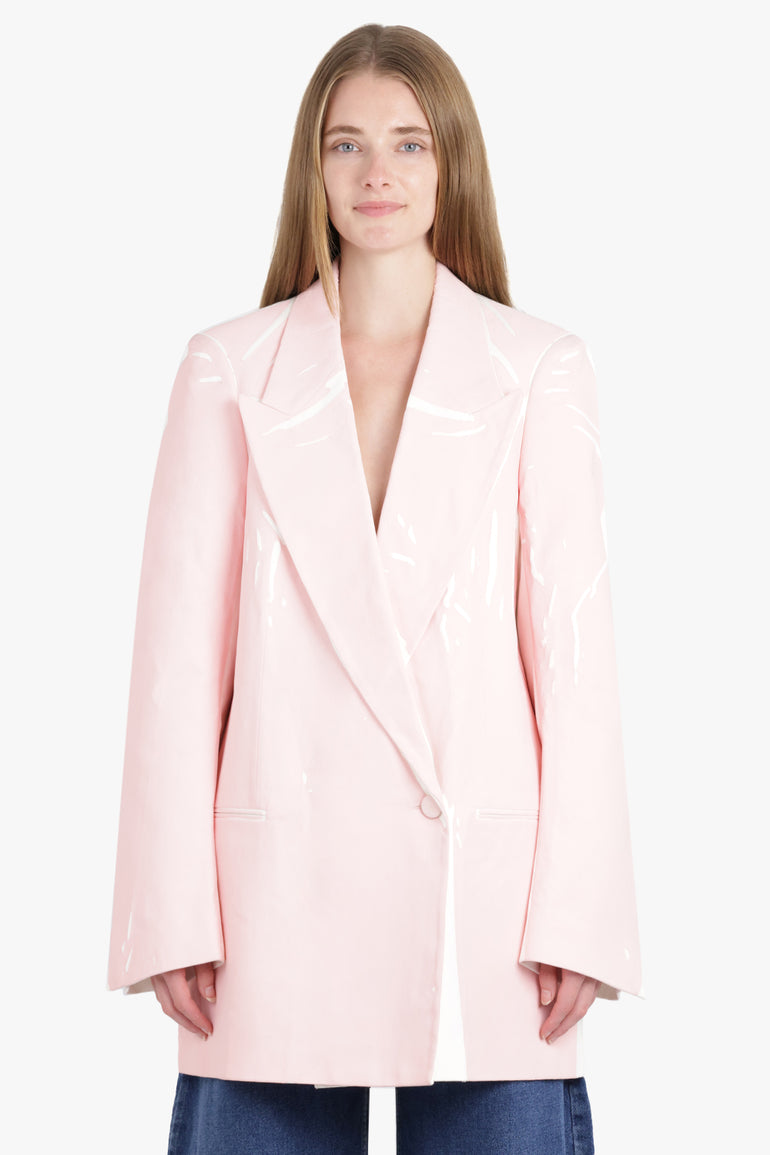 DRIES VAN NOTEN RTW Blink Single Breasted Trim Detail Blazer | White