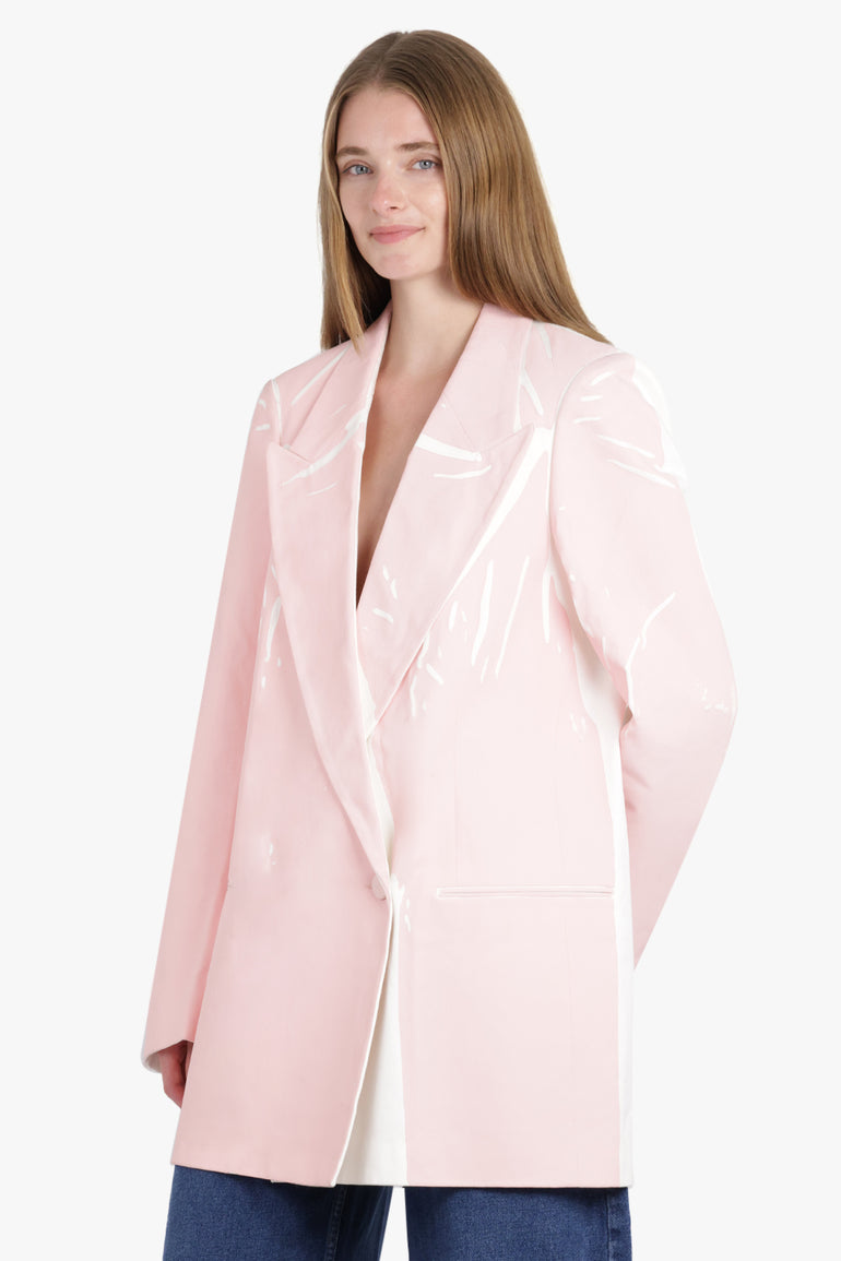 DRIES VAN NOTEN RTW Blink Single Breasted Trim Detail Blazer | White