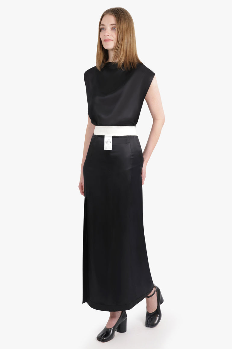 MM6 BY MAISON MARGIELA RTW Drape S/Less Boat Neck Top | Black