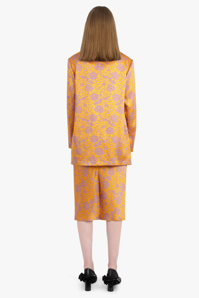 DRIES VAN NOTEN RTW Basti Floral Jacquard Single Breasted  Jacket | Mandarin/Lilac