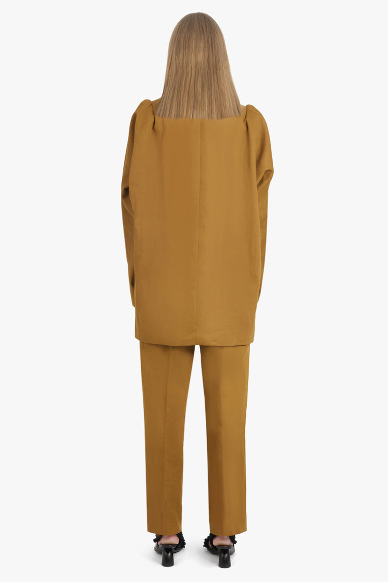 DRIES VAN NOTEN RTW Blinky Double Breasted Long Jacket | Umber
